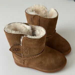 Toddler 6 UGG Brown Suede Ankle Boots with Sheepskin Lining